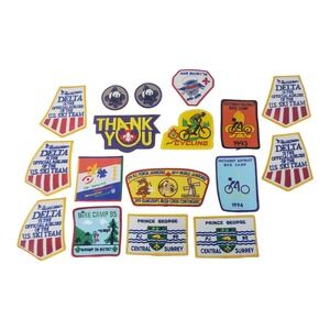 Scout Canada and USA Patches Lot 90s Bike Camp Jamboree Embroidered Vintage